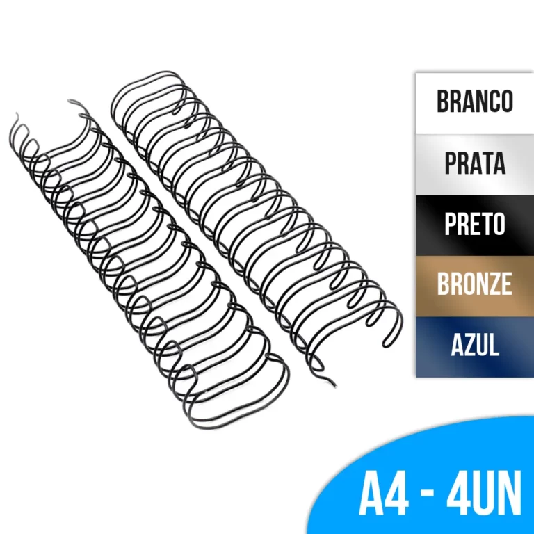 Wire-o Para Encadernação A4 com 23 anéis 2x1 Pct 4 un Diversas Cores e Medidas