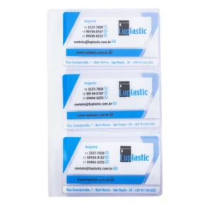 Refil Miolo de Porta Cartão Pacote com 100 folhas em PVC Sarja 150 micras