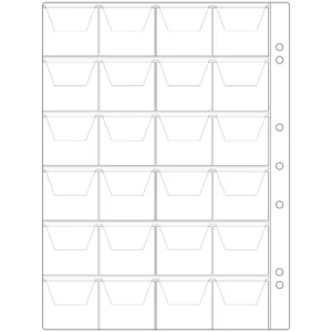 Folha Coleção de 24 Moedas Para Fichário | Envelope Protetor Para Numismática