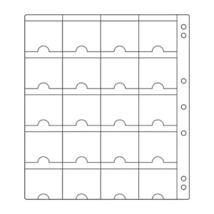 Folha Coleção de 20 Moedas Com Unheira Para Fichário | Envelope Protetor Para Numismática