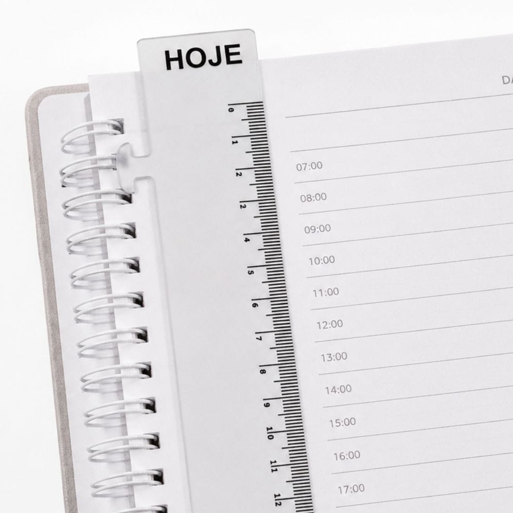 Régua Marcador de Página 18 cm Para Agendas Com Encaixe Para Espiral e Wire-o - Imagem 8
