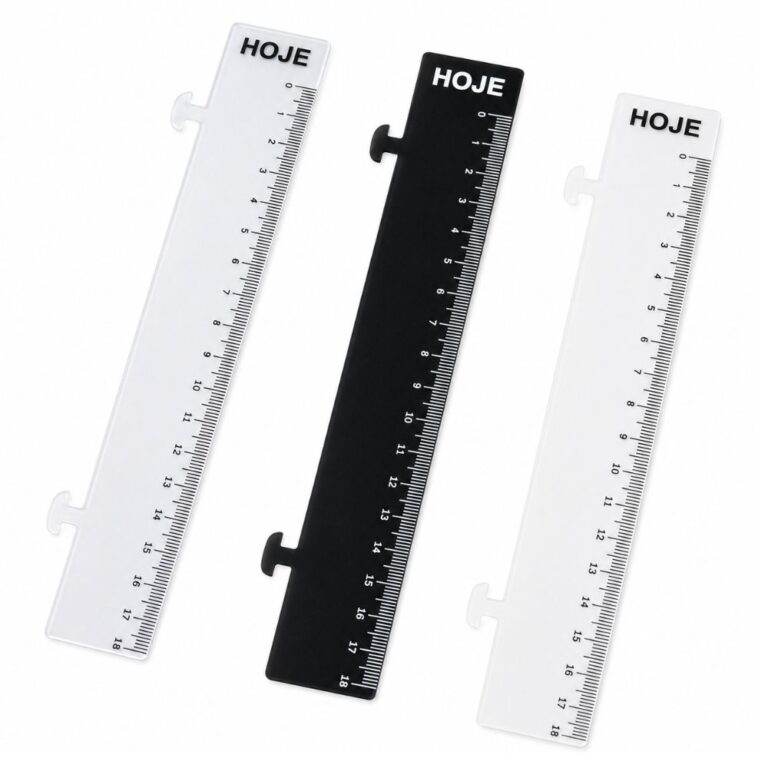 Régua Marcador de Página 18 cm Para Agendas Com Encaixe Para Espiral e Wire-o