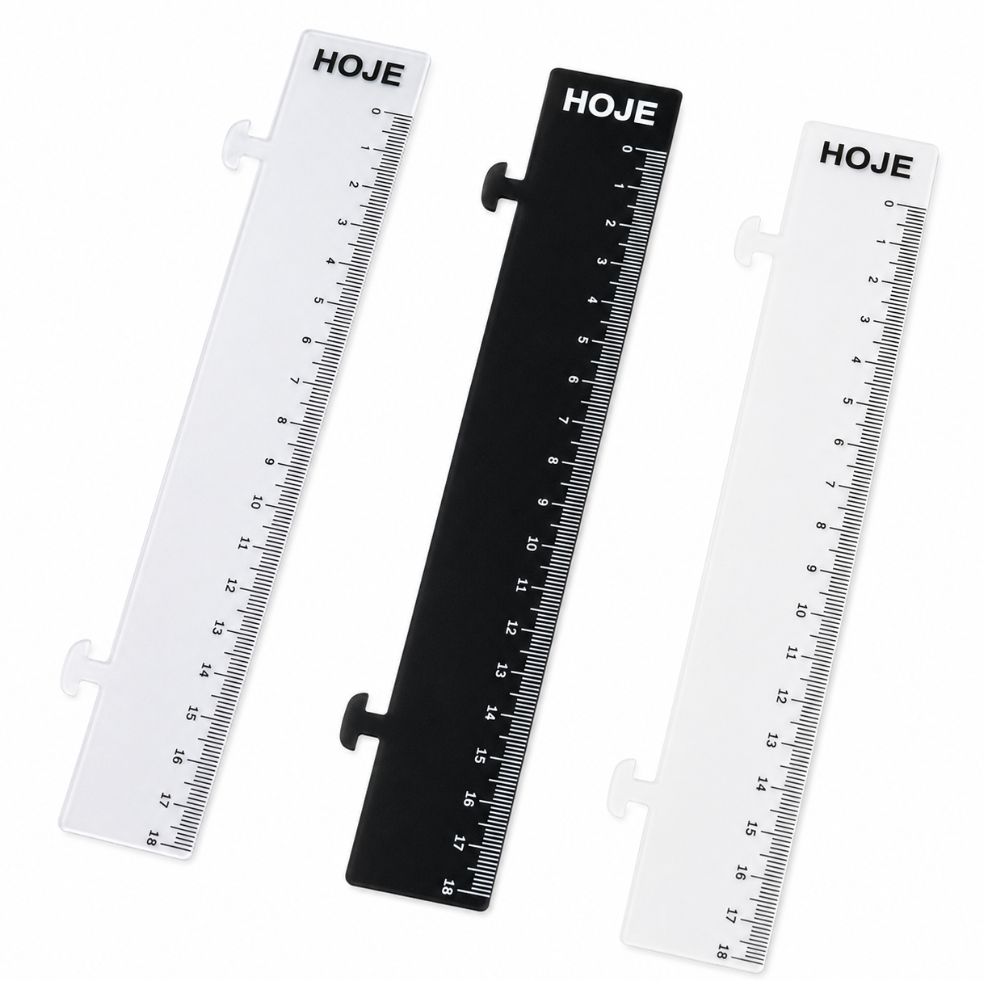 Régua Marcador de Página 18 cm Para Agendas Com Encaixe Para Espiral e Wire-o