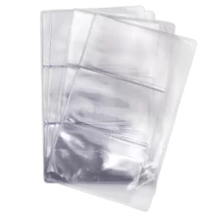 Refil Miolo de Porta Cartão Pacote com 100 folhas em PVC Cristal 150 micras