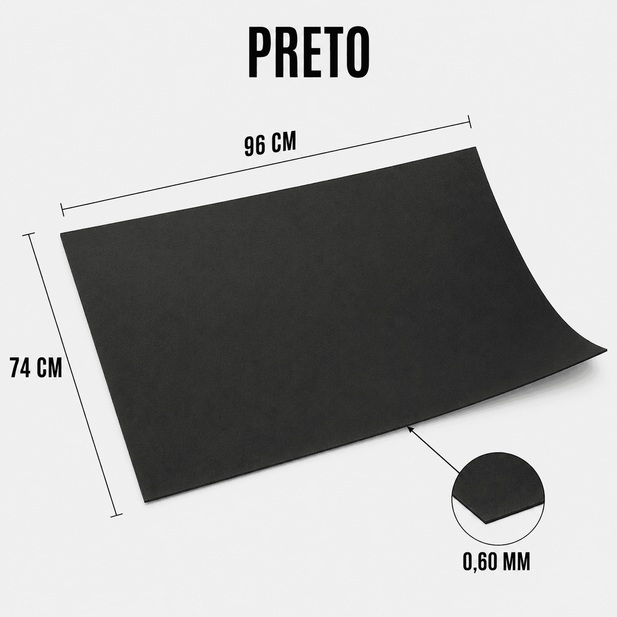 Chapa PP Preta 0,60 mm 96x74 cm Fosca - Imagem 3