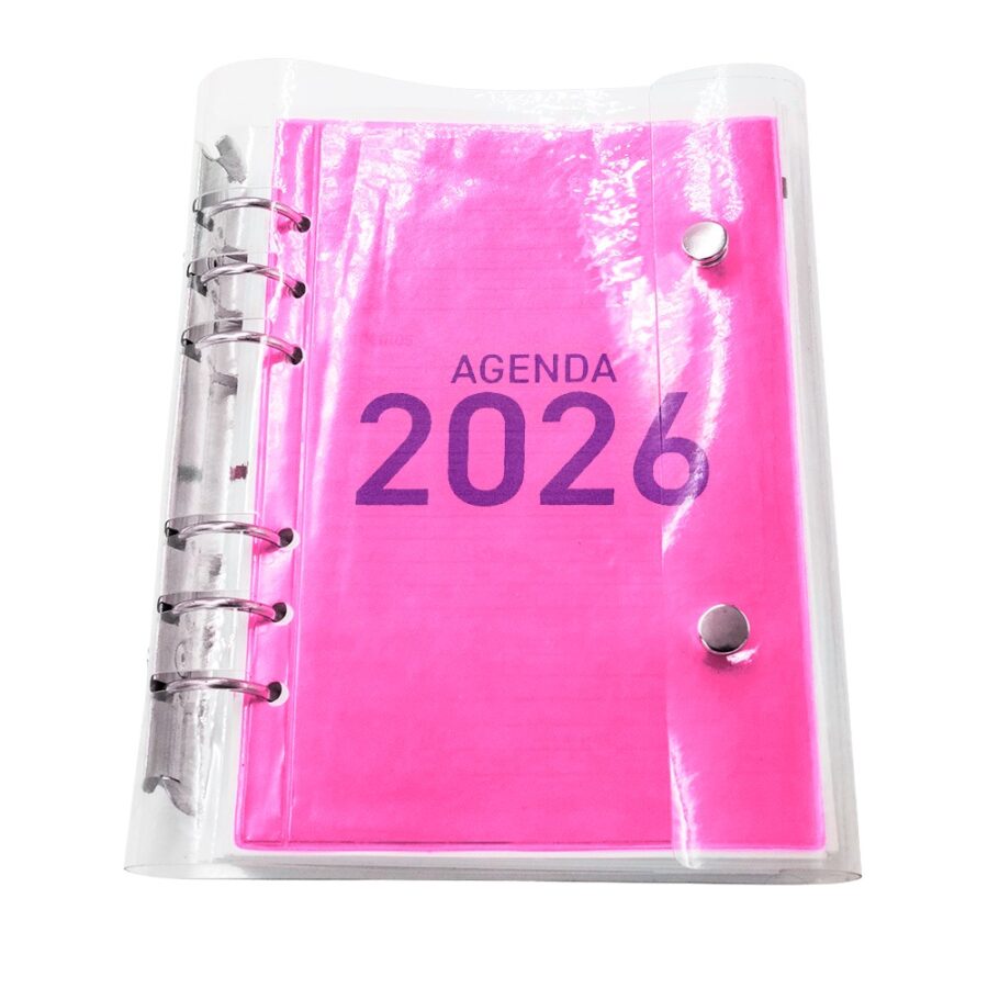 Agenda 2026 Capa Transparente Com 2 Botões de Metal - Imagem 3