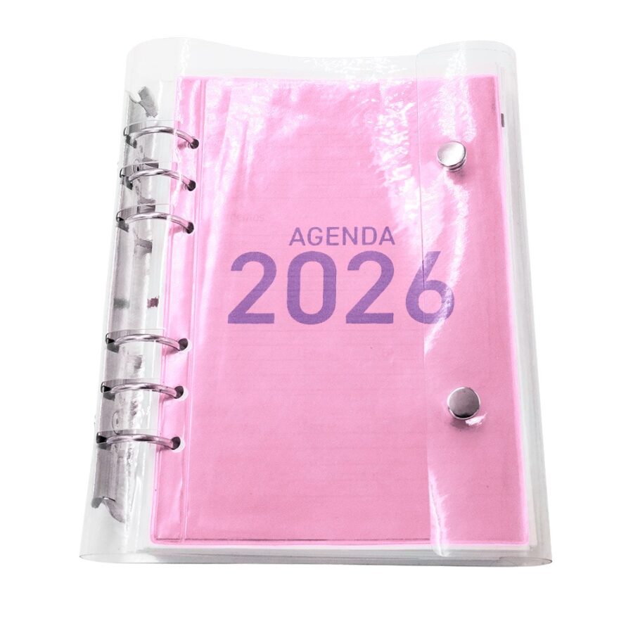 Agenda 2026 Capa Transparente Com 2 Botões de Metal - Imagem 4