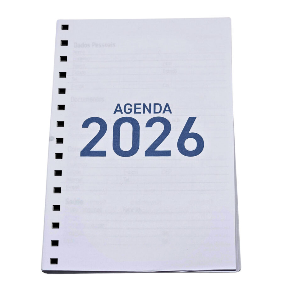 Miolo de Agenda 2026 Azul 1 dia útil por Página Refilado - Imagem 7