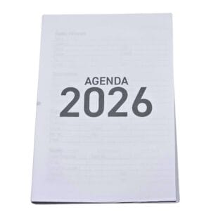 Miolo de Agenda 2026 Cinza 1 dia útil por Página Refilado