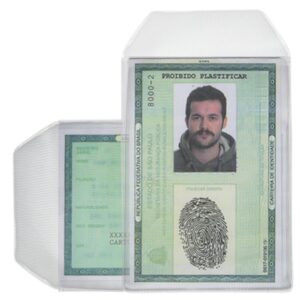 Porta Documento RG Envelope Protetor Flexível Para Carteira de Identidade 7,5x10,5 cm (Sarja)